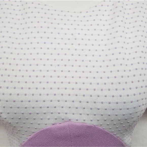 Vintage 1960s Lilac Swiss Dot Handmade Short Sleeve Tie Waist Maxi Dress S - Picture 5 of 13